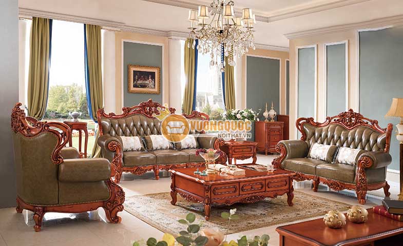 Bộ sofa phòng khách thiết kế tân cổ điển sang trọng GDA921S